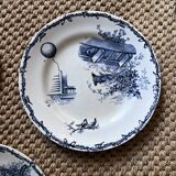 Plates Choisy Le Roi 19th in iron earth, country décor