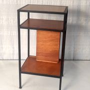 Table d’appoint moderniste métal et bois années 50-60