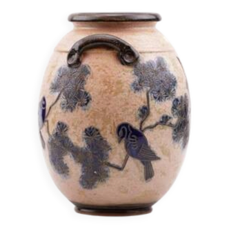 Large stoneware vase signed Jules Guérin - Exceptional piece