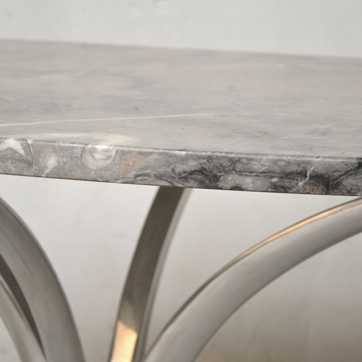 Chrome and marble table, Italy 1970