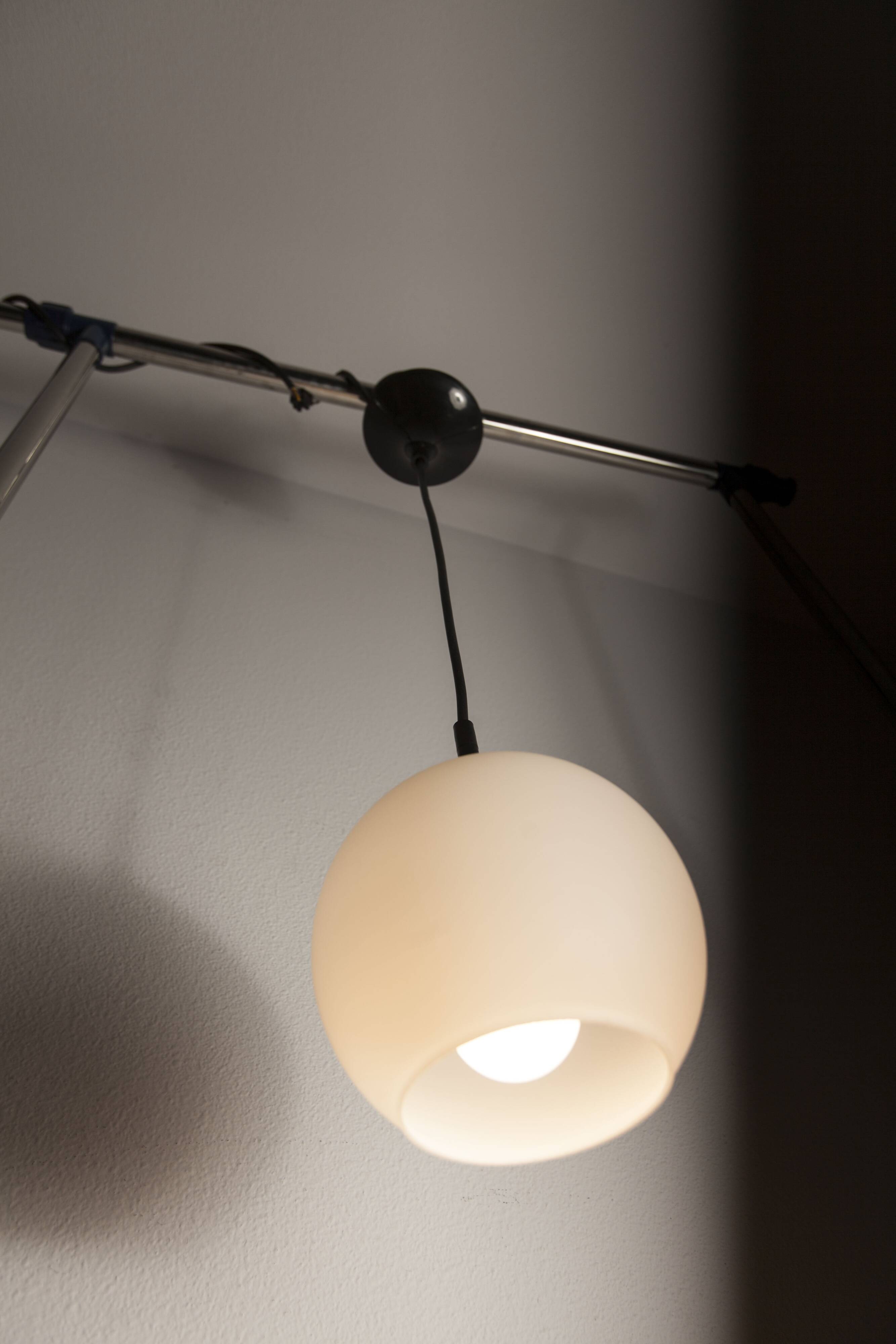 1970 white opaline tulip cone pendant lights (6 available)