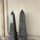 Pair of grey granite obelisks, circa 1980