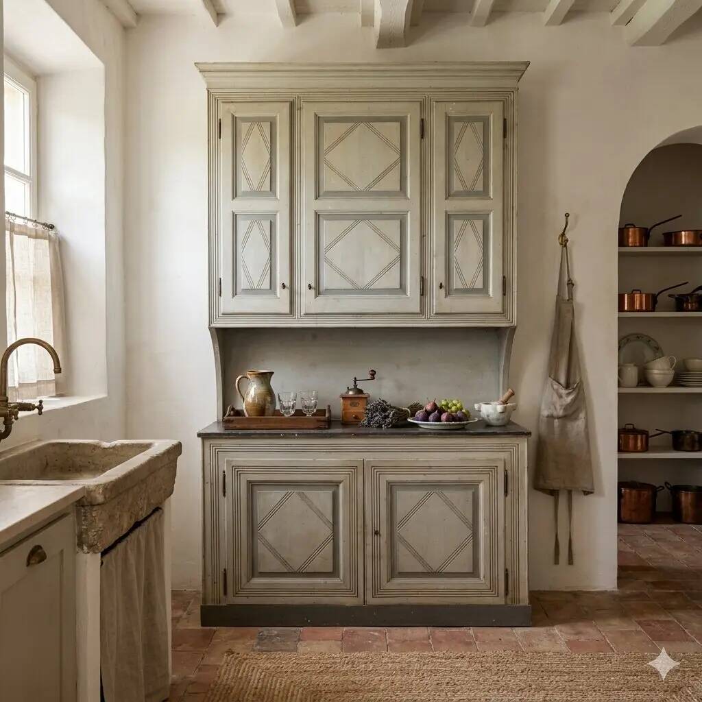 Buffet ancien néoclassique laqué en sapin, Italie, XVIIIe siècle
