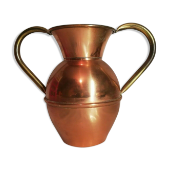 Old copper vase with handles