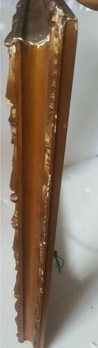 Ancien cadre Louis XV stuc doré sculpté XIXème 64x56cm 3,2kg