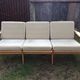 Vintage Scandinavian bench and armchairs of 4 pieces, 1 bench and 3 armchairs.