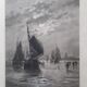 Gravure ancienne marine de Louis Timmermans