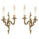 Pair of antique wall sconces from the 1920s in gilded bronze.