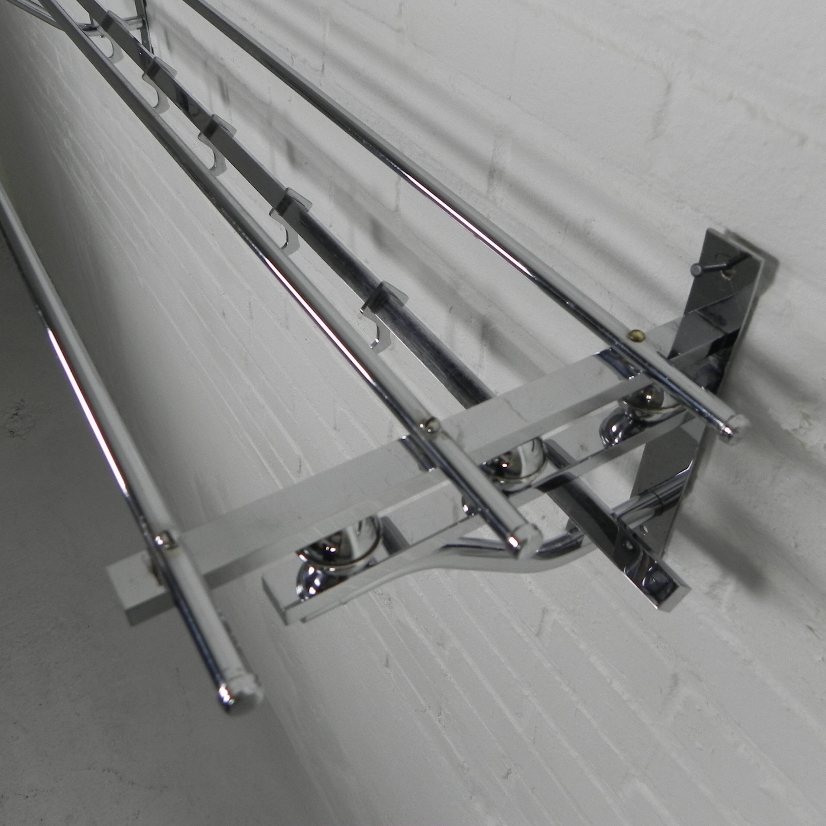 Art Deco wall coat rack with 6 hooks, 1930s