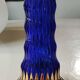 Walther Glas Design Vase, Graphic shape with golden flamed tips. Blown art glass, cobalt blue. Height 25 cm
