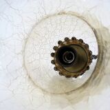 Pair of french brass and cracked glass wall lights, 1950s