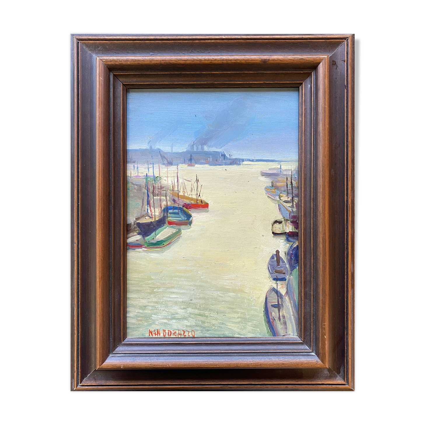 Table HSP Nan Borazzo (born 1905-?) ec. Italian Port Marine + frame