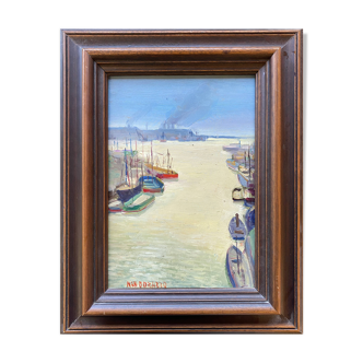 Table HSP Nan Borazzo (born 1905-?) ec. Italian Port Marine + frame
