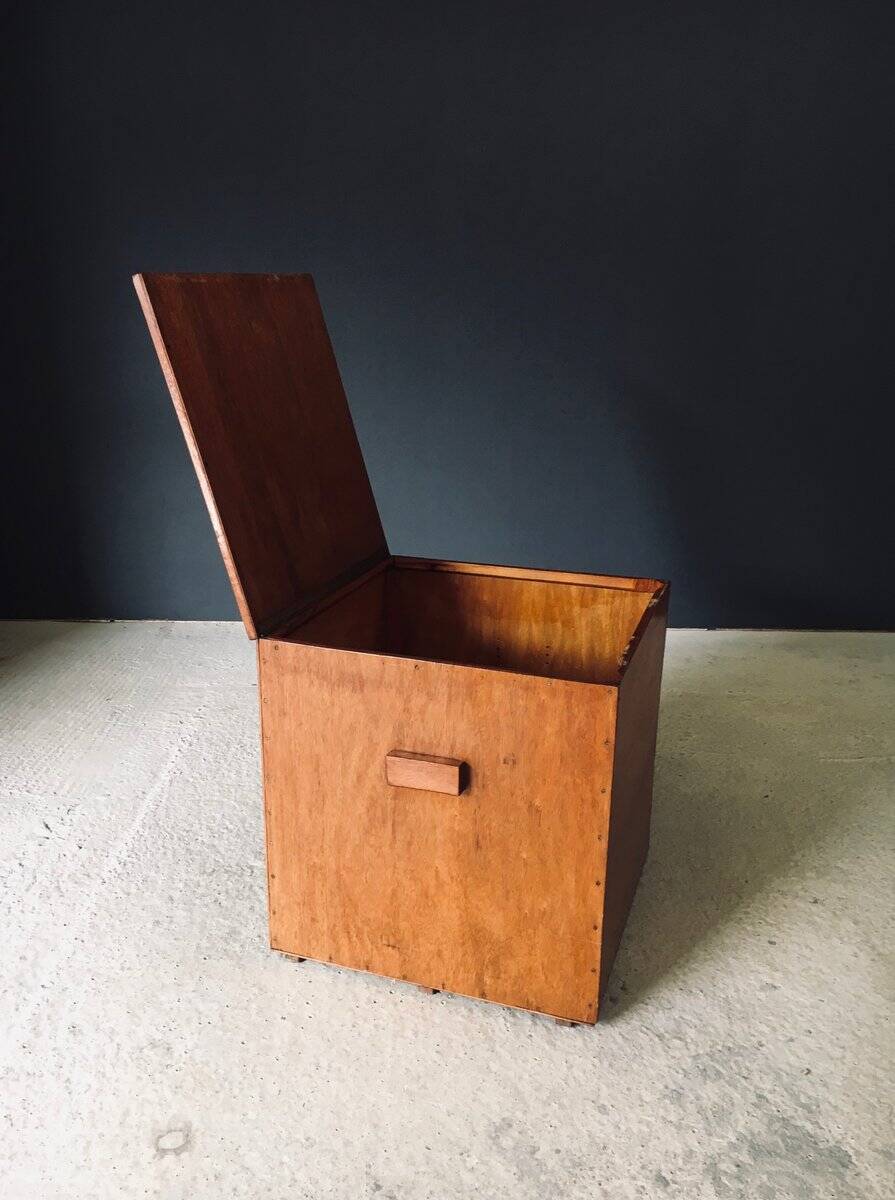 Handcrafted Cubical Side Table, Belgium, 1950s
