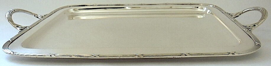 Serving tray metal silver style Louis-XVI