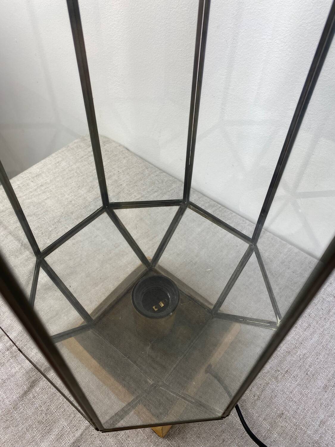 Lampe en laiton et verre