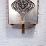 Pair of Palwa sconces in brass and crystal