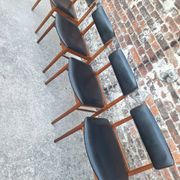 SAX set of 4 vintage Scandinavian chairs, teak and skai furniture