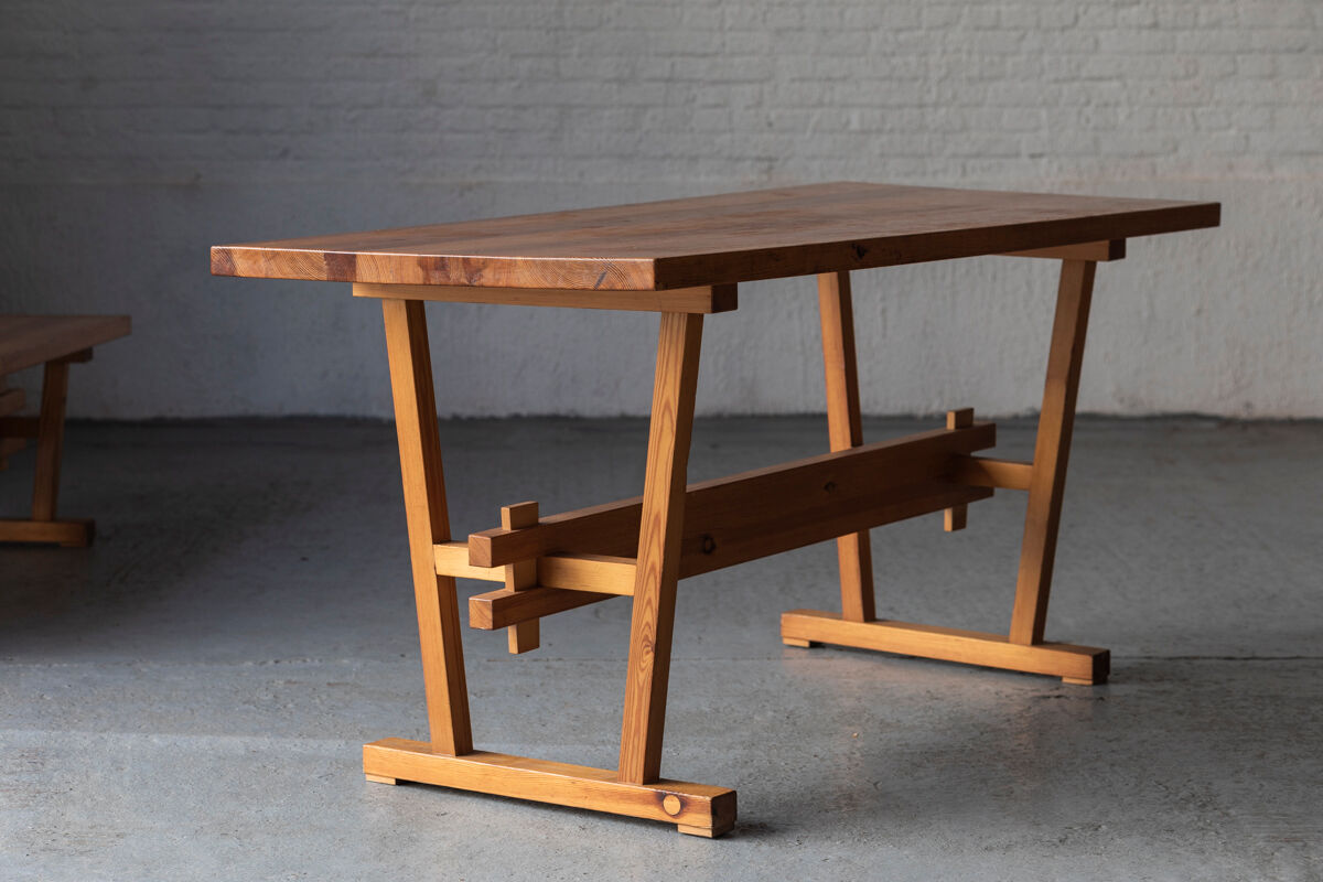 Dining set of 3 in solid oregon pine