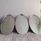 Silver brass triptych mirror