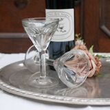 A pair of Art Deco Café Bistro Illusion aperitif glasses