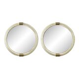 Classic Venetian Torciglione Murano Glass Wall Mirror Duo with Gold Leaf