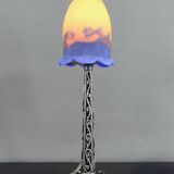 Wrought Iron Lamp, Paul Kiss and Muller Frères, France, Art Deco, c. 1920