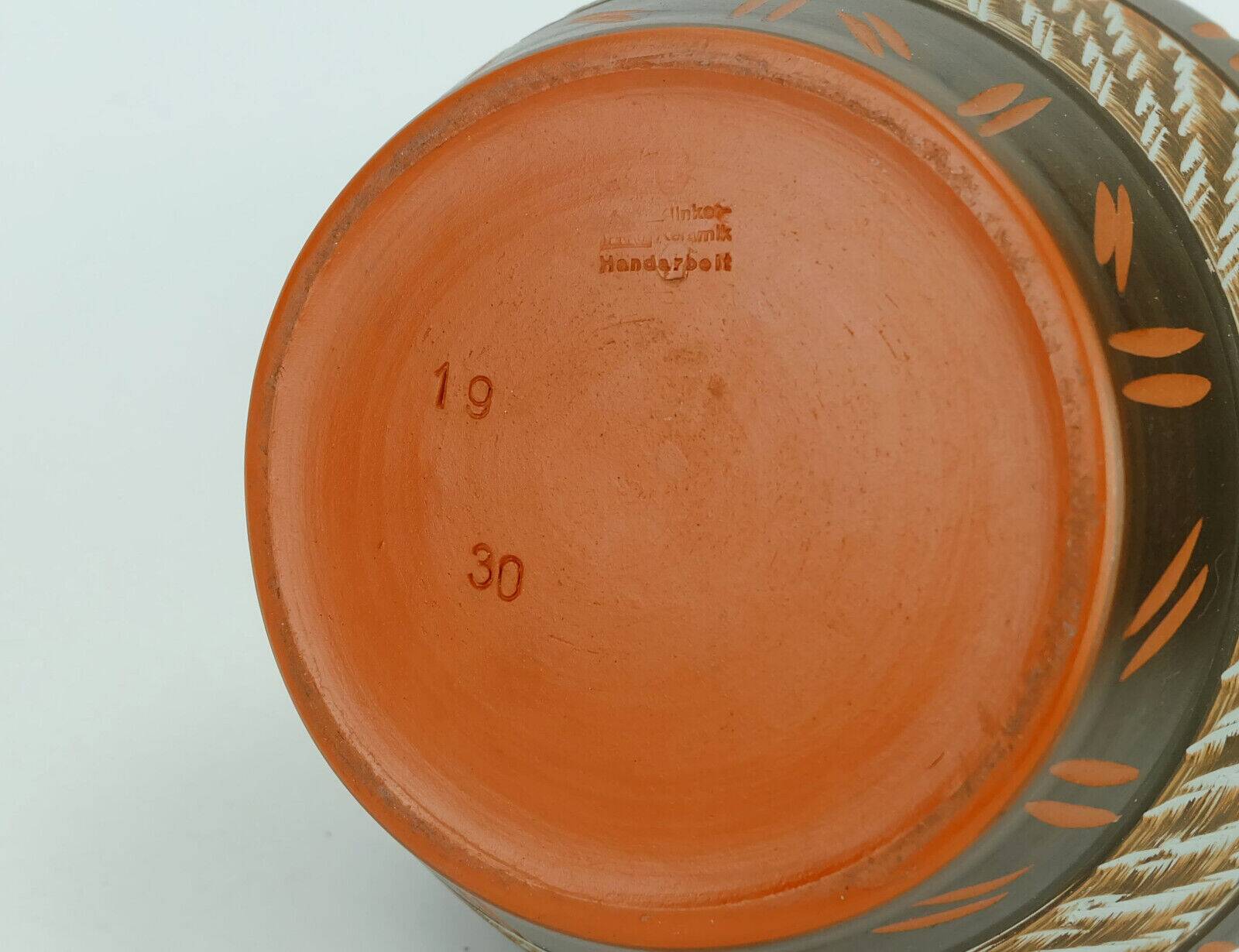 1950's akru keramik mid century VASE sgraffito decor model 10 30