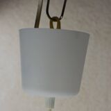 Vintage white opaline glass pendant light.