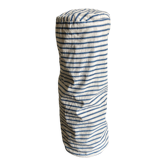 Coussin polochon 19e en toile matelas ticking empli de plumes