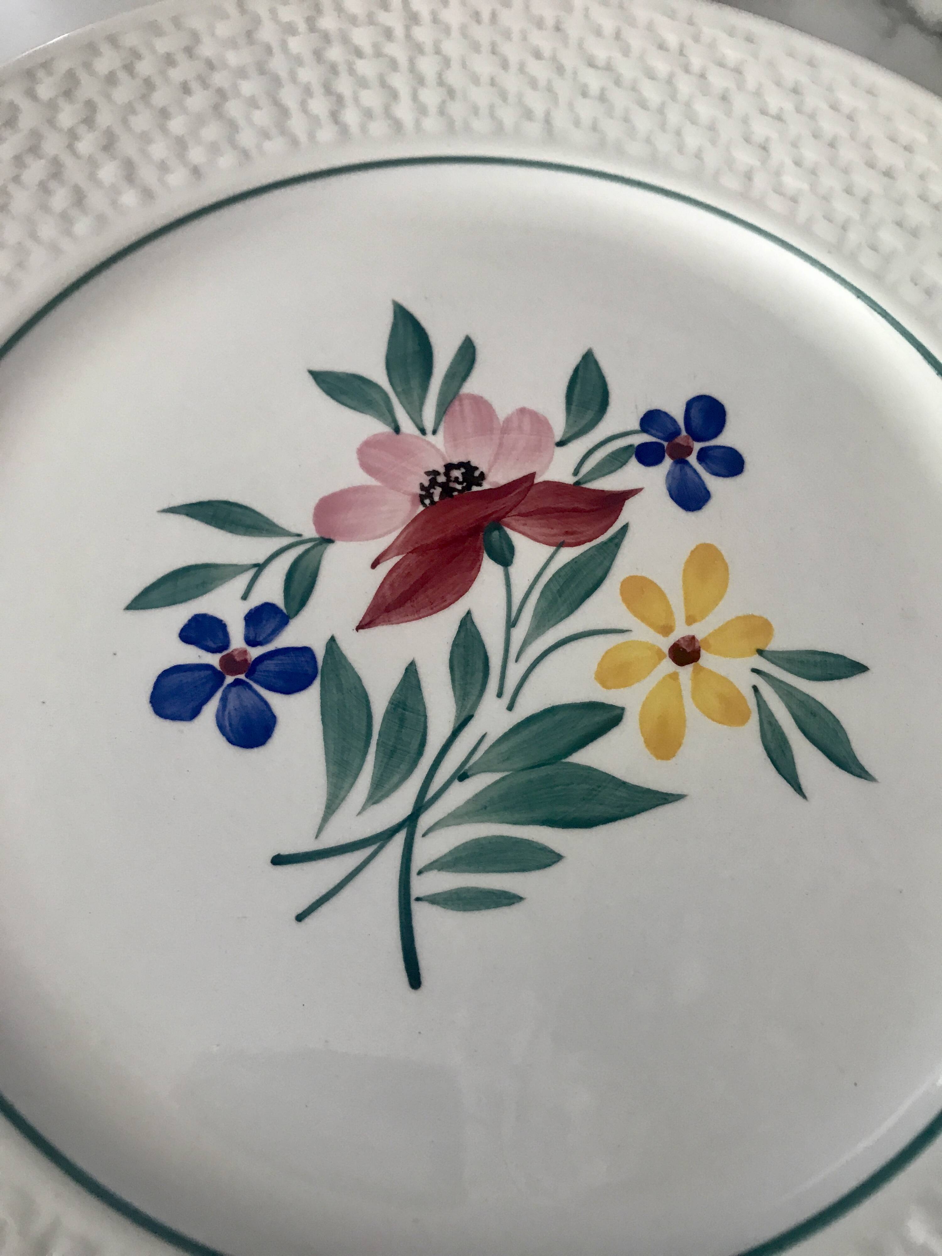 Fabiola Digoin Sarreguemines flat plates from the 50s