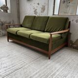 Scandinavian teak bench bed 140