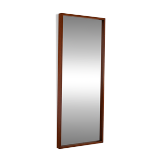 Miroir mural minimaliste scandinave des années 1970 en teck