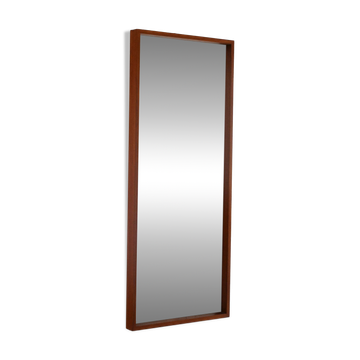1970s Scandinavian Minimalist Wall Mirror in Teak