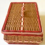 Basket wicker and scoubidou circa 1950