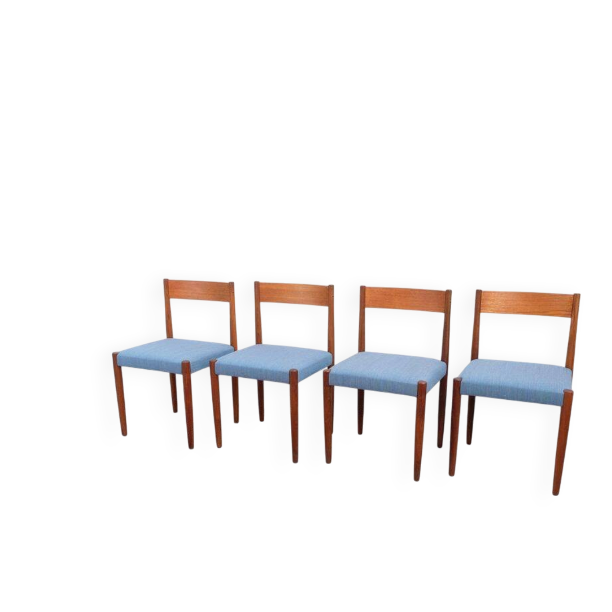 4 Danish Mid-Century style dining chairs | Teak | Kvadrat fabric