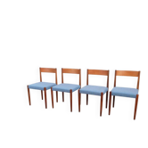 4 Danish Mid-Century style dining chairs | Teak | Kvadrat fabric