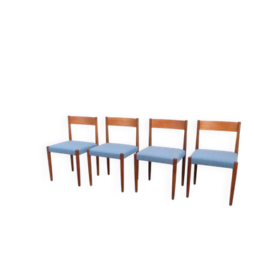 4 Danish Mid-Century style dining chairs | Teak | Kvadrat fabric