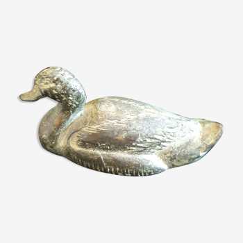 Green duck in bronze