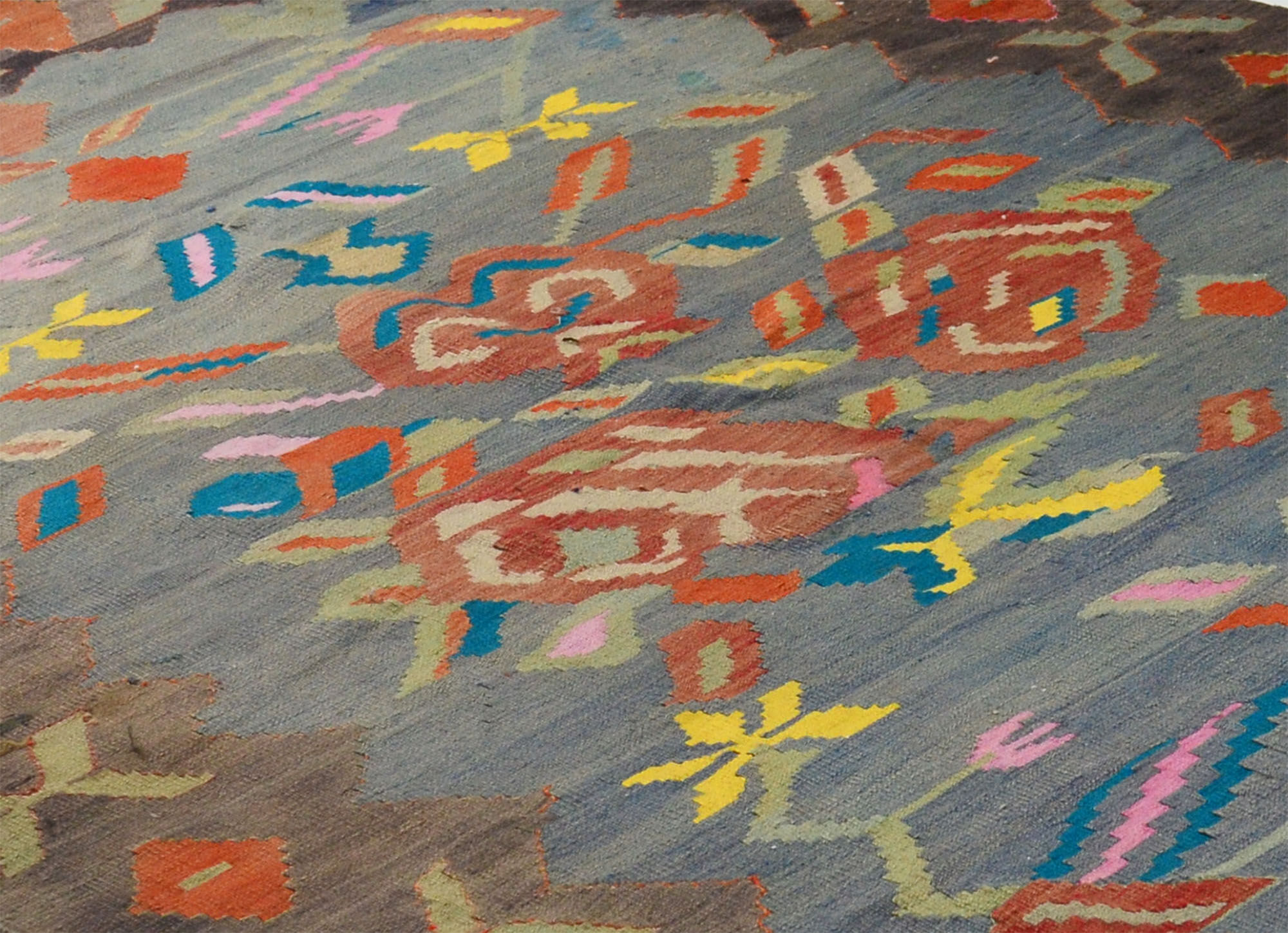 Anatolian handmade kilim rug 242 cm x 178 cm