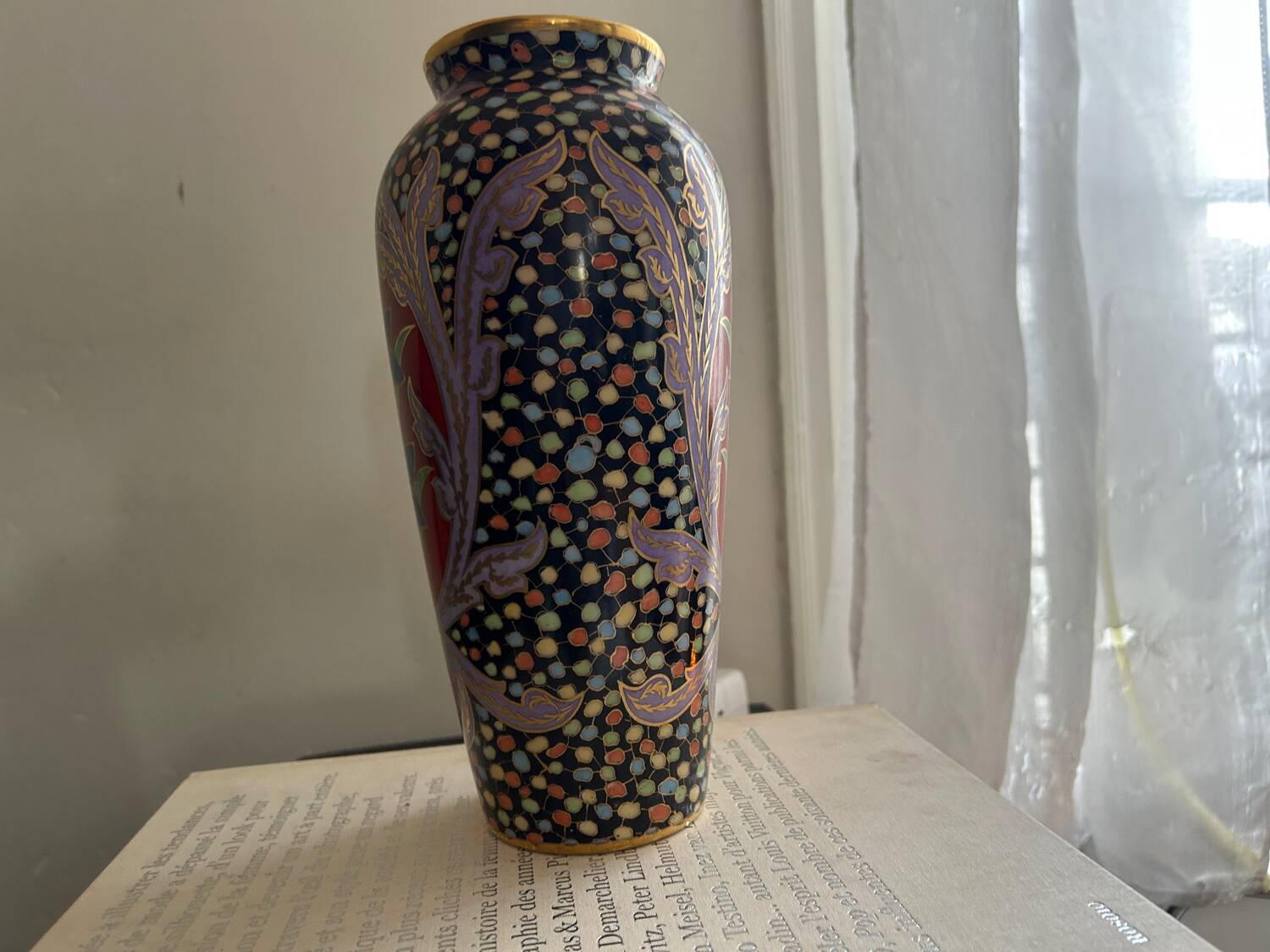 Antique Limoges porcelain vase – polychrome decoration and gilding – early