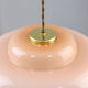 Mid-century Pink Glass & Brass Pendant Lamp