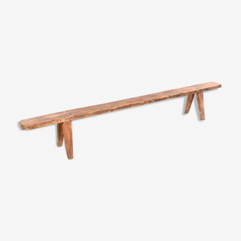 Vintage wooden bench brown