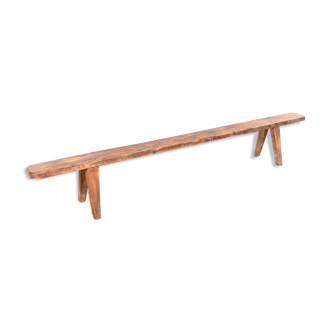 Vintage wooden bench brown