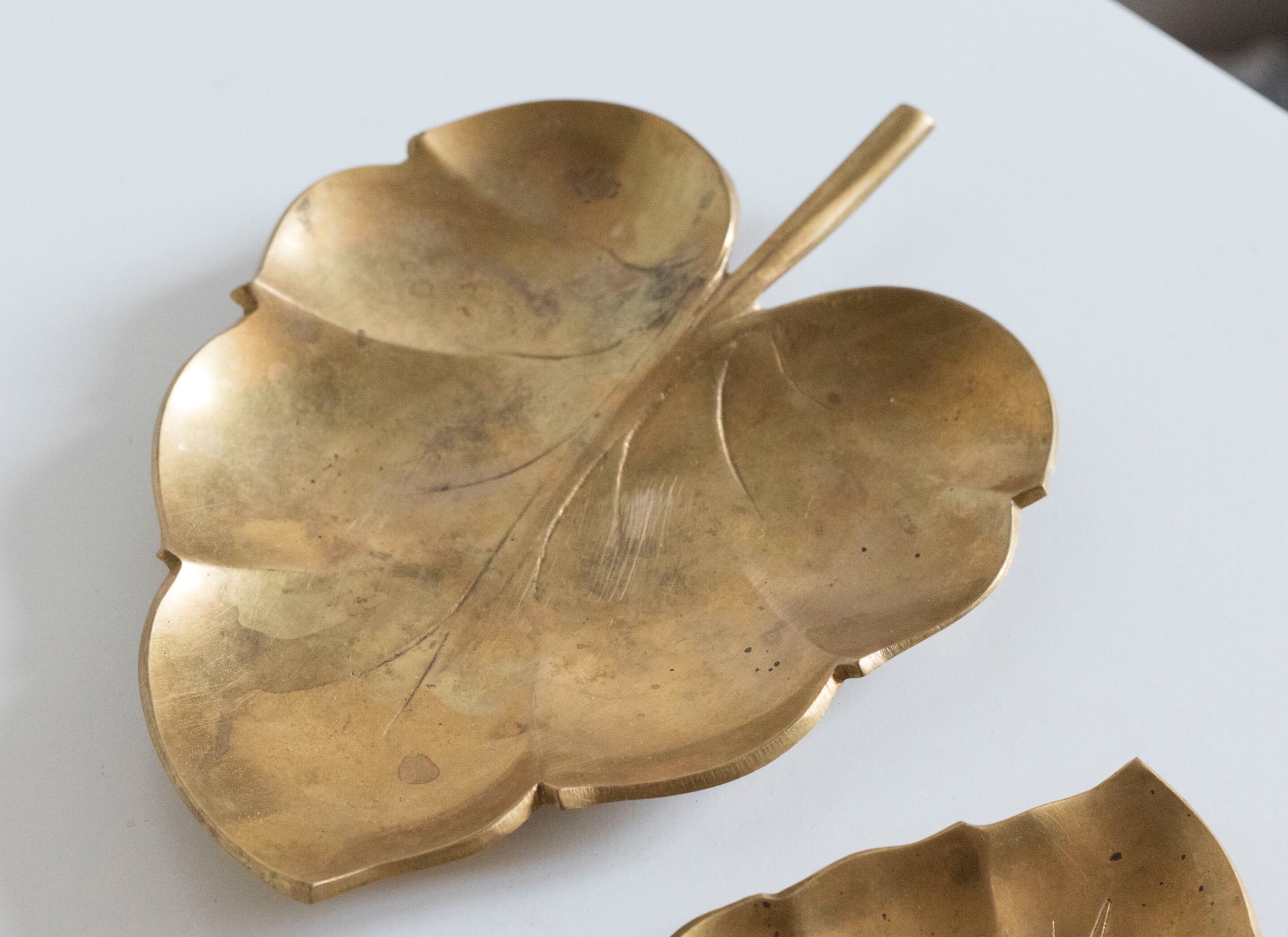 Empty old brass leaf bags