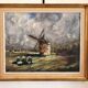 Oil Painting Table Wood Mill Woman Bigouden Impressionism Courvois