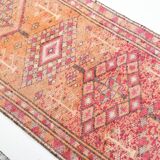 3x12 Red Orange Vintage Runner Rug, 89x373Cm