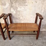 Pair of benches - Straw cantous