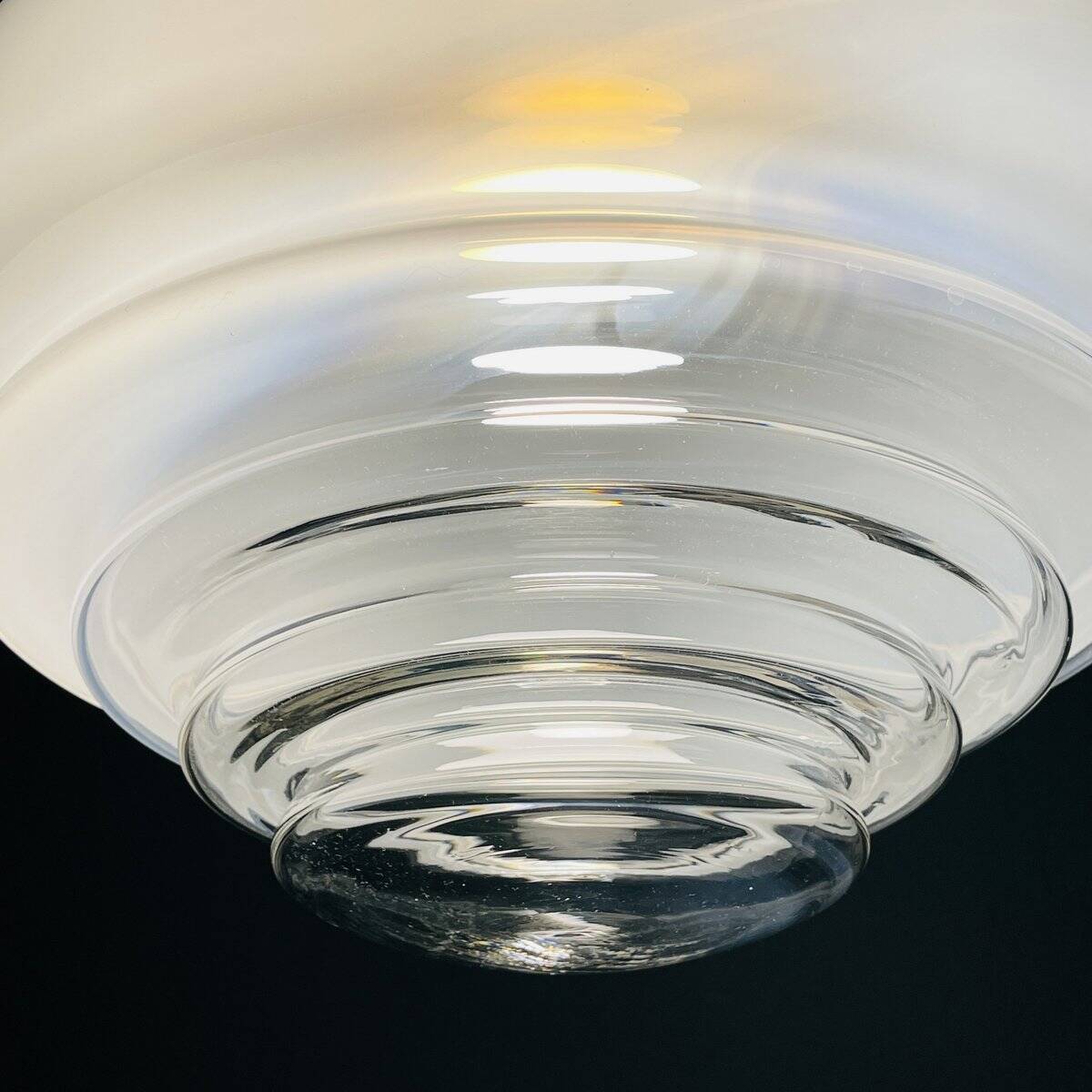 White mid-century Italian pendant lamp by Mazzega, 1970s.