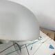 Vintage wall-mounted ceiling light, frosted white glass, half-moon shape, 20 cm.